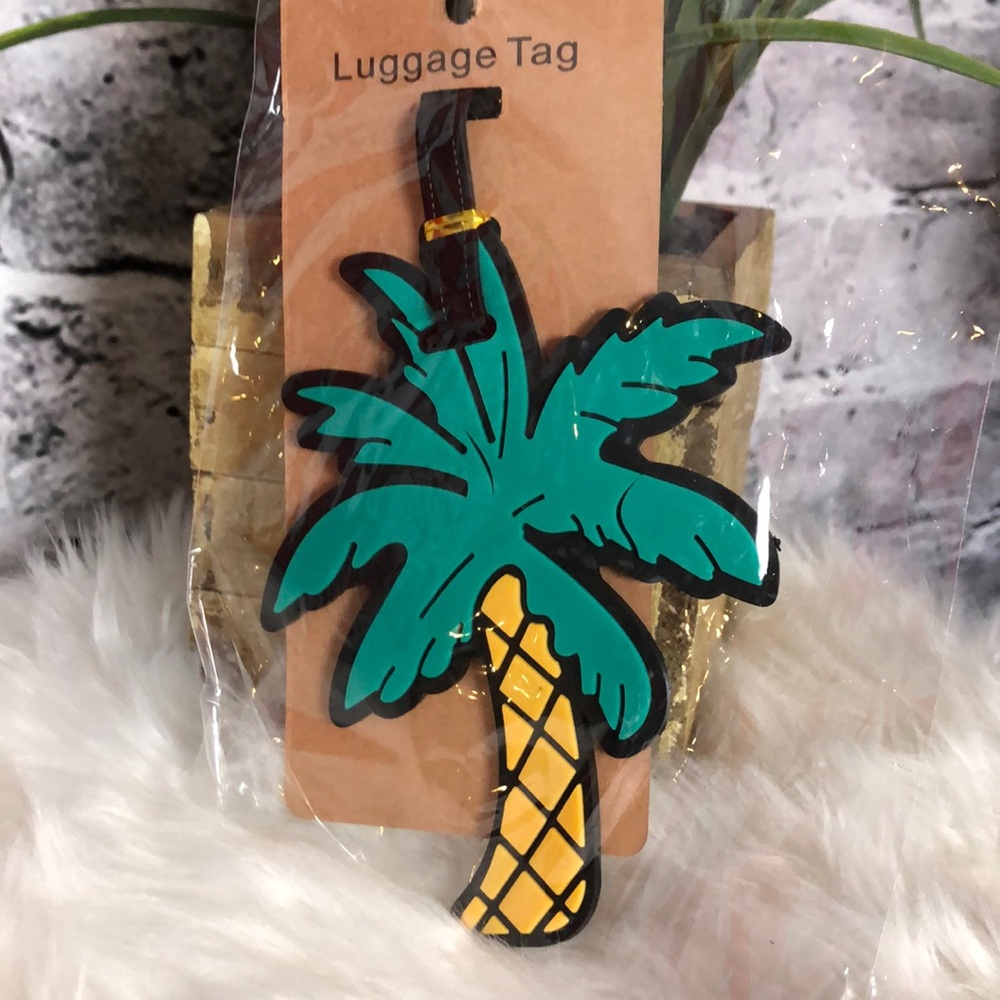 Luggage Tag. Palm Tree.